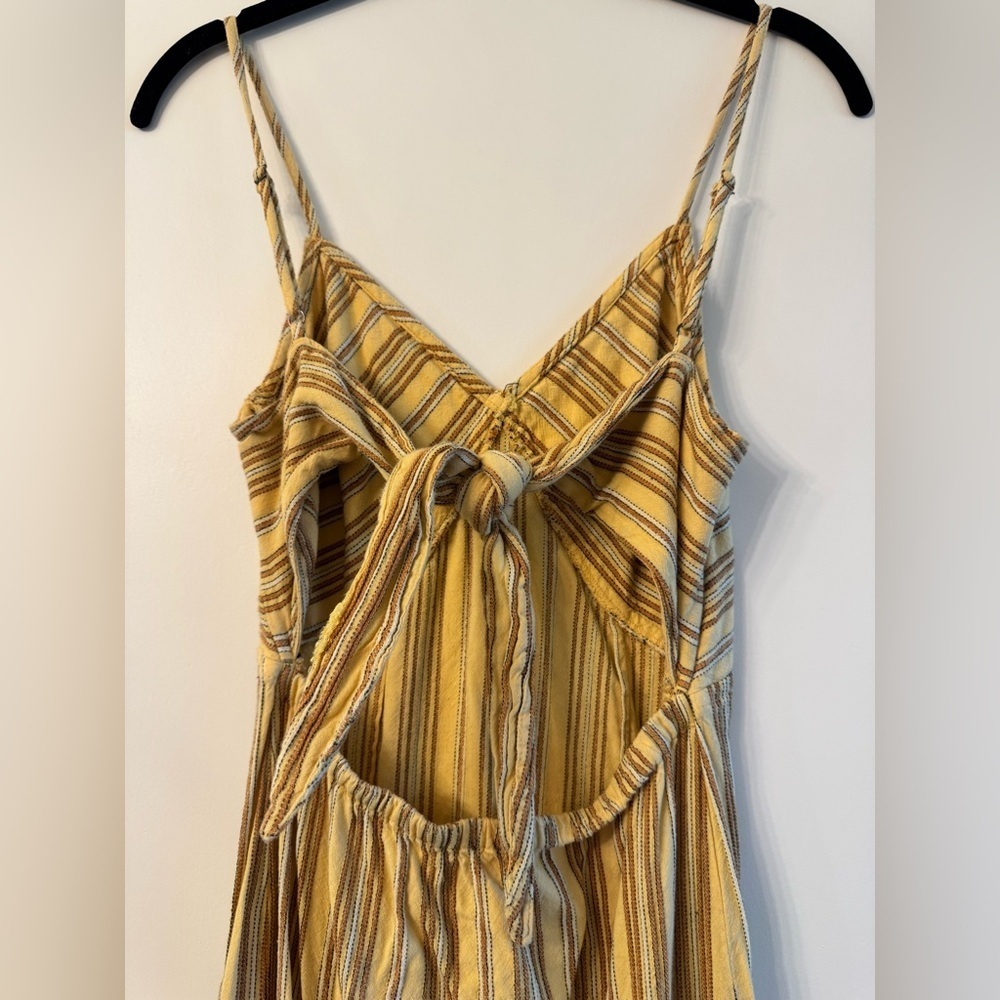 Amuse Society White Sands Yellow Striped Tie-Back Midi Dress - Picture 7 of 9